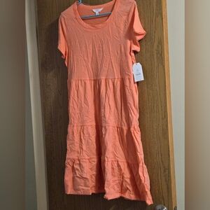 Coral Tiered Dress